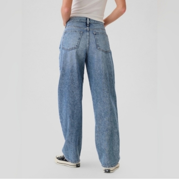 Gap High Rise Crossover Barrel Jeans crossover light wash 29P - Picture 4 of 7